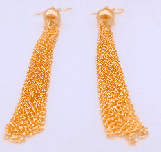 Chain Fringe Dangle earring, 22k Gold plated, Wholesale Brass jewelry